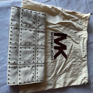 Michael Kors White Studded Leather Bag